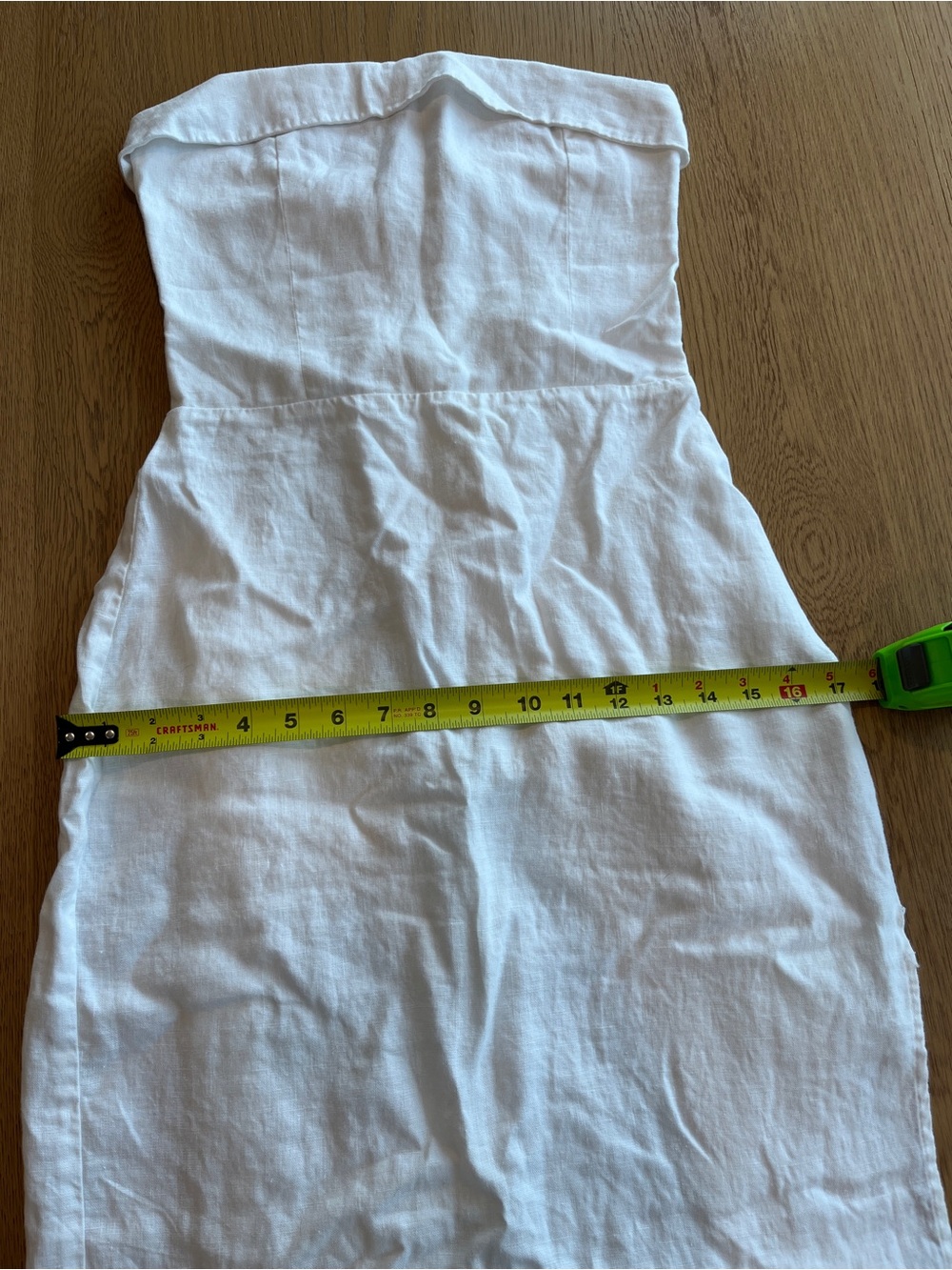 Reformation Marcella White Linen Strapless Midi Dress with Side Slit - Picture 9 of 16